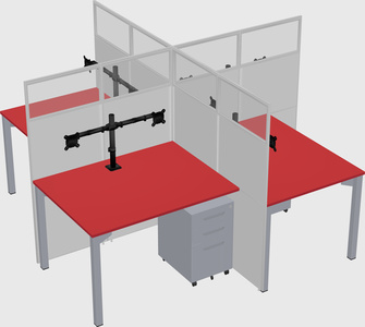 Quad office cubicles
