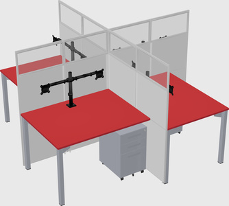 Quad office cubicles