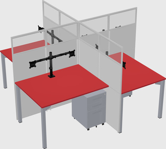 Quad office cubicles