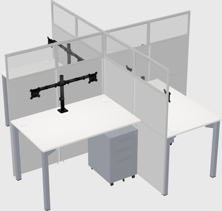 Quad office cubicles