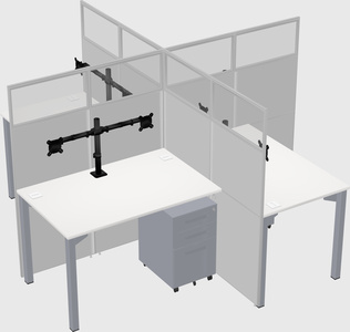 Quad office cubicles