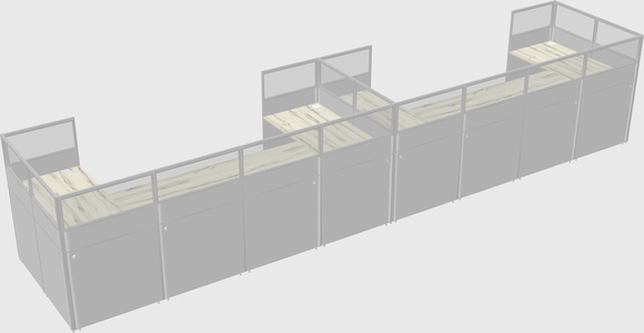 U-shaped cubicle