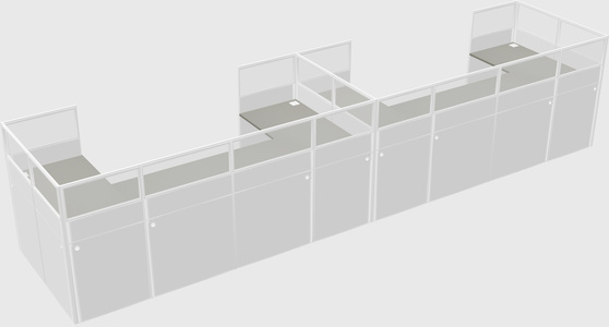 U-shaped cubicle