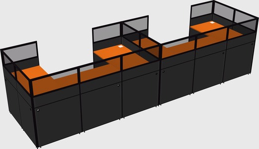 U-shaped cubicle