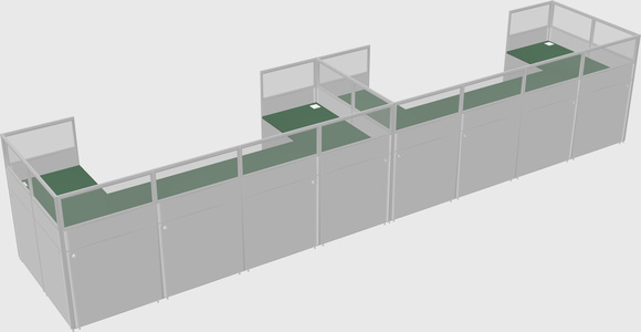 U-shaped cubicle