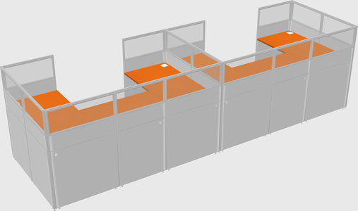 U-shaped cubicle