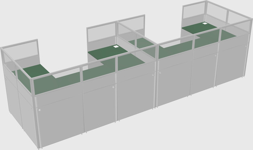 U-shaped cubicle