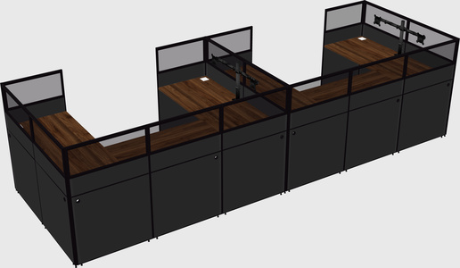 U-shaped cubicle