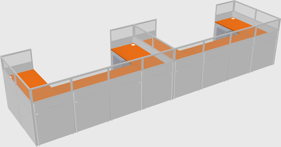 U-shaped cubicle