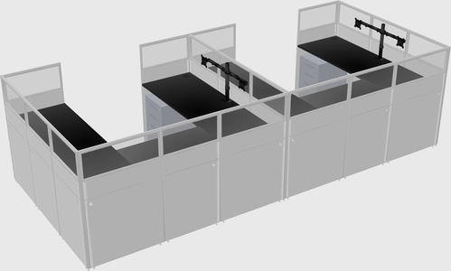 U-shaped cubicle