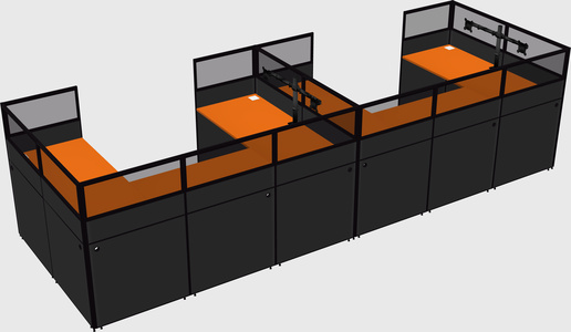 U-shaped cubicle