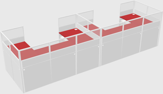 U-shaped cubicle