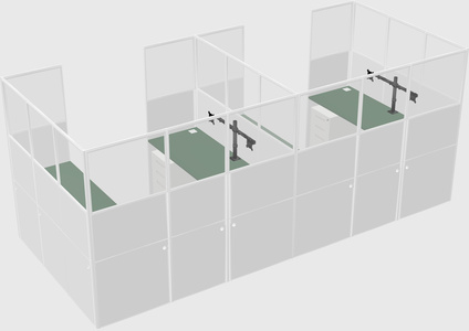 U-shaped cubicle