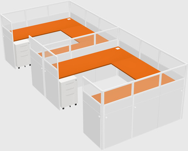 U-shaped cubicle