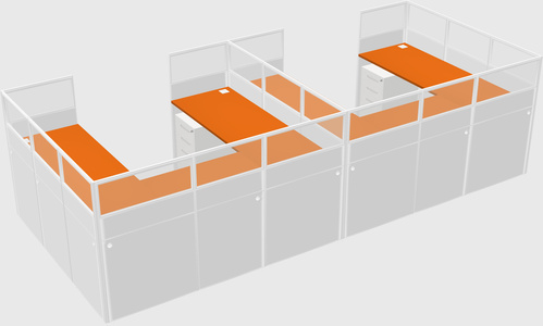 U-shaped cubicle