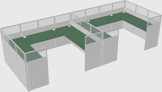 U-shaped cubicle