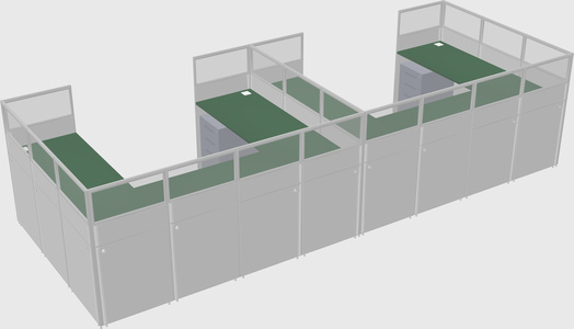 U-shaped cubicle