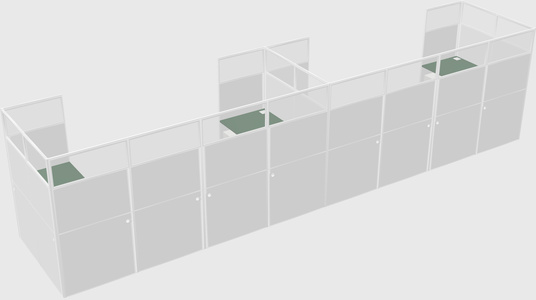 U-shaped cubicle