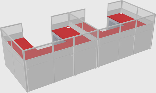 U-shaped cubicle