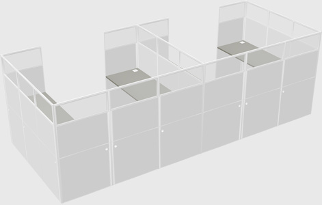 U-shaped cubicle