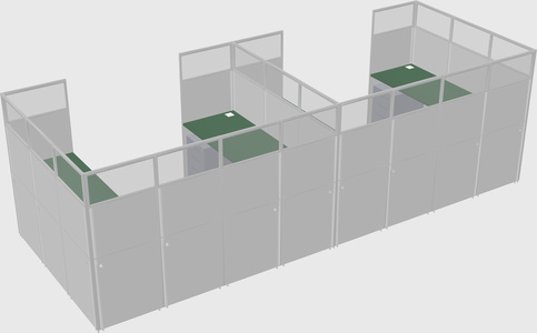 U-shaped cubicle