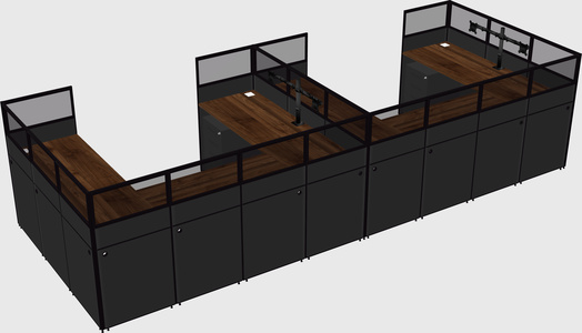 U-shaped cubicle