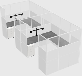 U-shaped cubicle