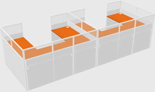 U-shaped cubicle