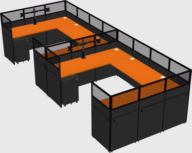 U-shaped cubicle