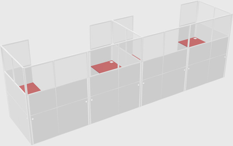U-shaped cubicle
