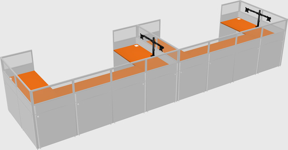 U-shaped cubicle