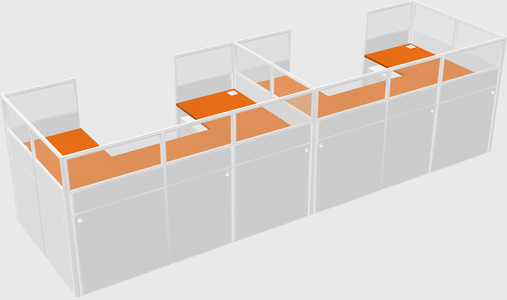 U-shaped cubicle