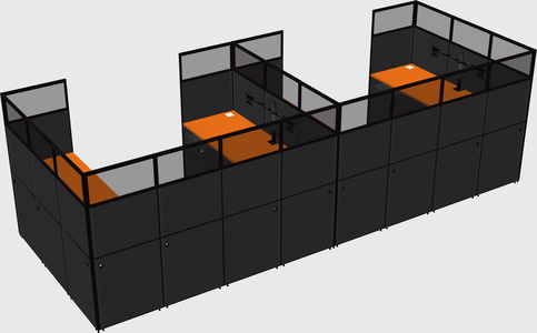 U-shaped cubicle