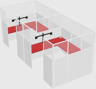 U-shaped cubicle