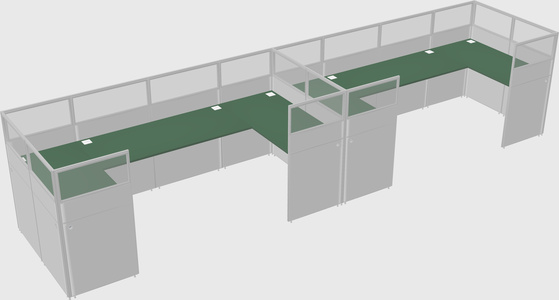 U-shaped cubicle