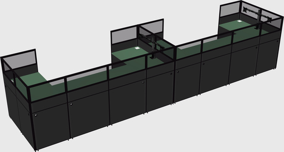 U-shaped cubicle