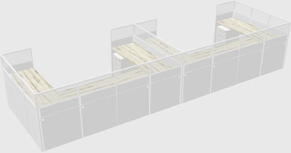 U-shaped cubicle