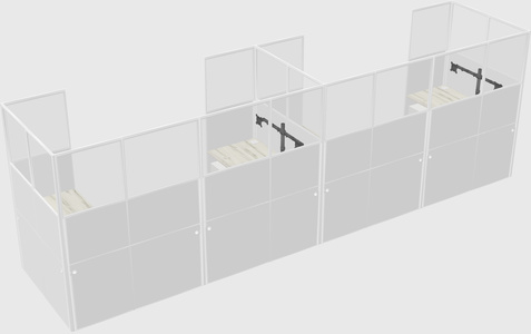 U-shaped cubicle