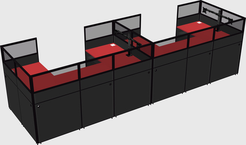 U-shaped cubicle