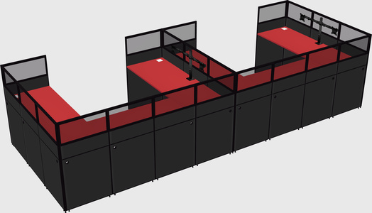 U-shaped cubicle