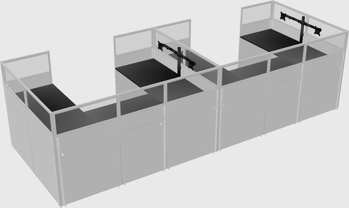 U-shaped cubicle