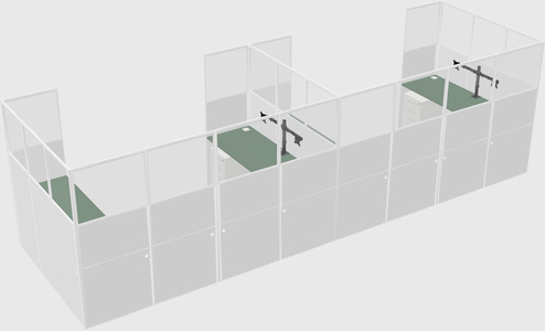 U-shaped cubicle