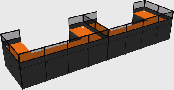 U-shaped cubicle