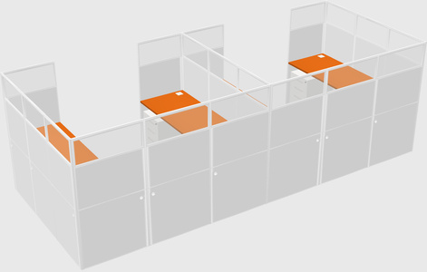 U-shaped cubicle
