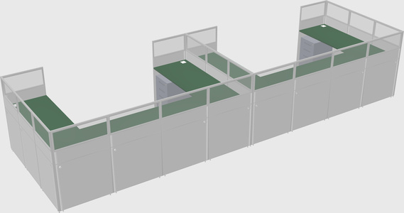 U-shaped cubicle