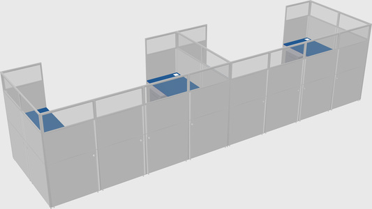 U-shaped cubicle