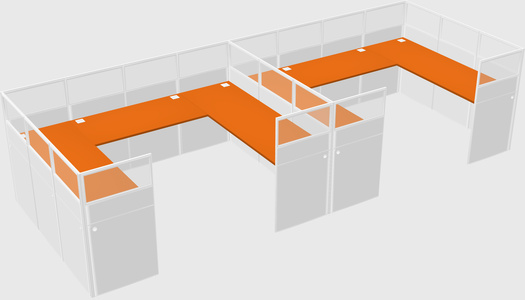 U-shaped cubicle