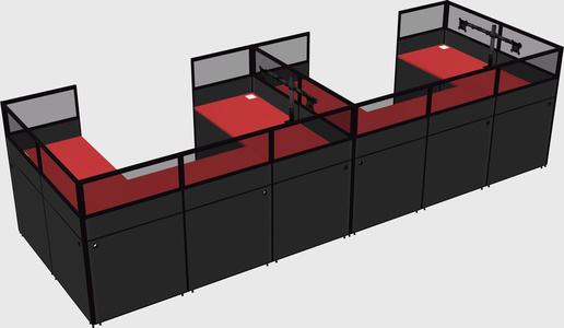 U-shaped cubicle