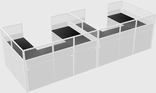 U-shaped cubicle