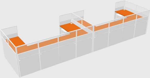 U-shaped cubicle
